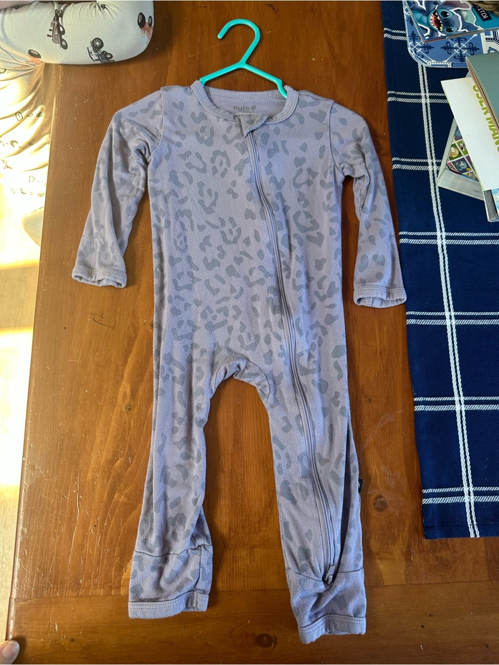 Kyte BABY Lavender Leopard Print One-Piece Footie